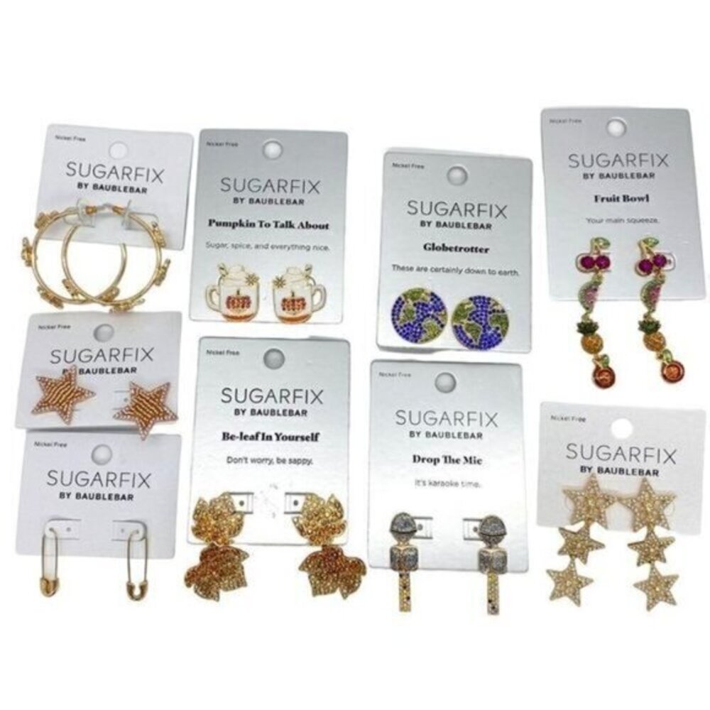 Sugarfix By Baublebar 9 Piece Earrings Lot New